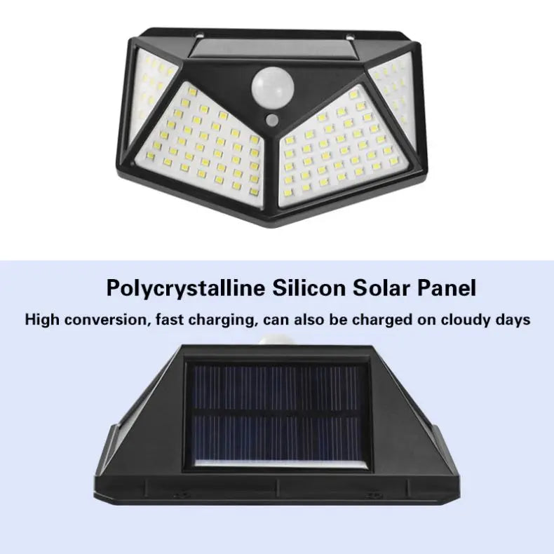 Solar Lights Outdoor 100 LED Motion Sensor Wall Lamp Outside Waterproof Solar Flood Lights For Yard,Garden,Garage, Fence,Patio