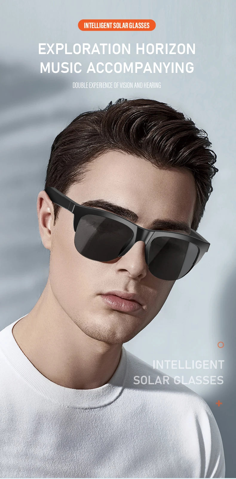 Smart Bluetooth V5.3 Sunglasses Glasses Call Outdoor Sports Headphones HIFI Black Technology Anti-touch UV For Men And Women