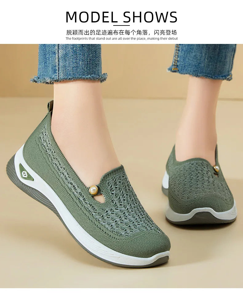 Shoes for women 2026 Spring Autumn hot casual shoes with soft soles lightweight single shoe for women breathable mother shoes
