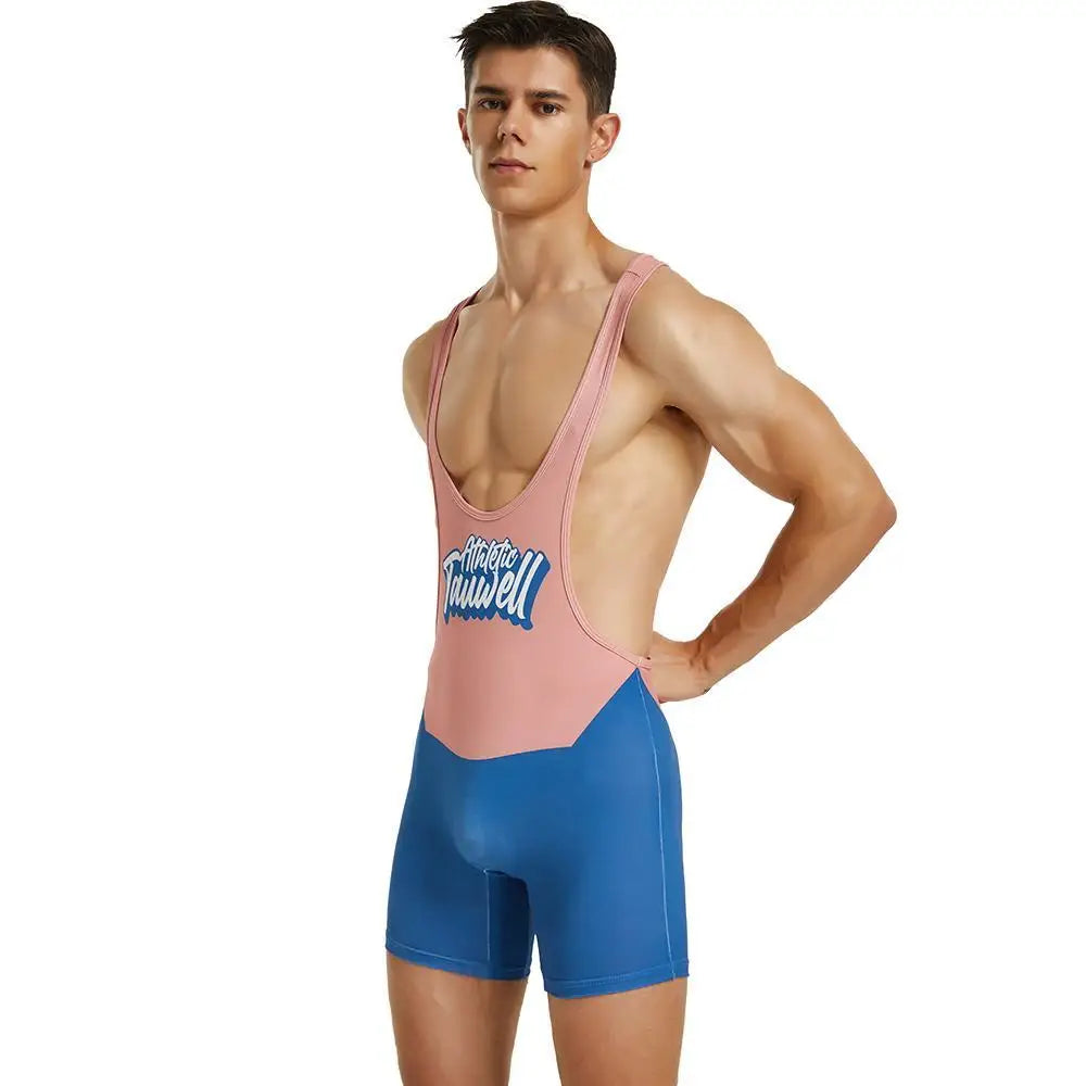 SEOBEAN Mens Undershirts Bodysuit Wrestling Singlet Fitness Workout One-piece Vest Bodywear Underwear Bodybuilding Jumpsuit