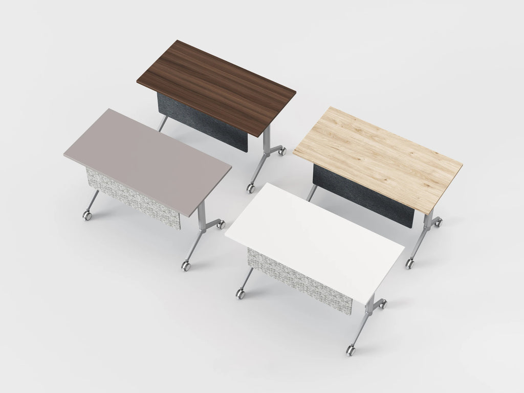 Modern Design Foldable Table With Wheels For Office For Business Meeting & Training Room Easy To Move & Store