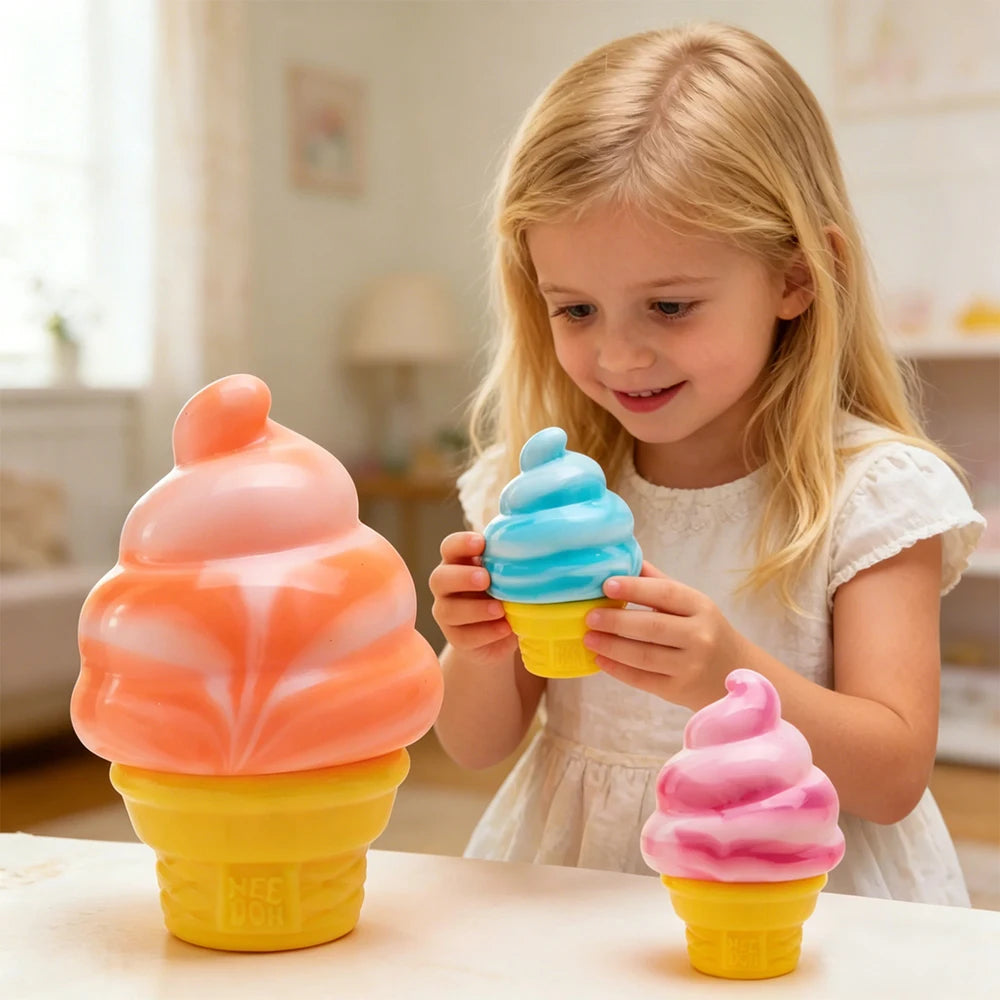 Needoh Nice Cube By Schylling Sensory Squeeze Toy Ice Cream Color Squishy Stress Relief Fidget Toys Children Adults Collectable