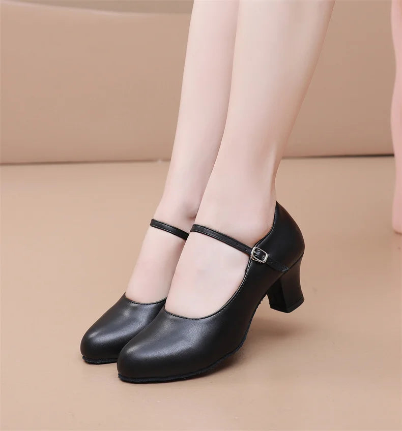 New women's dance shoes Latin party Social Dancing tango jazz elegant dance shoes closed toe black modern dance shoes 35-45