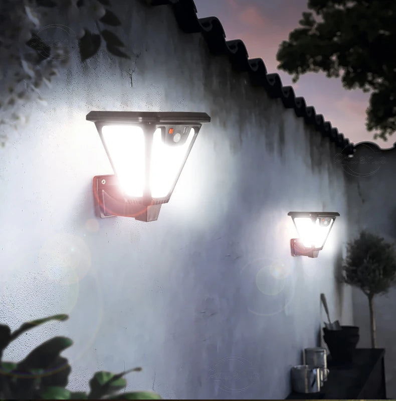 Solar Outdoor Lights USB Rechargeable Solar Lawn Lamp Motion Sensor 3 Modes Solar Wall Lamp Outdoor Waterproof Garden Yard Light
