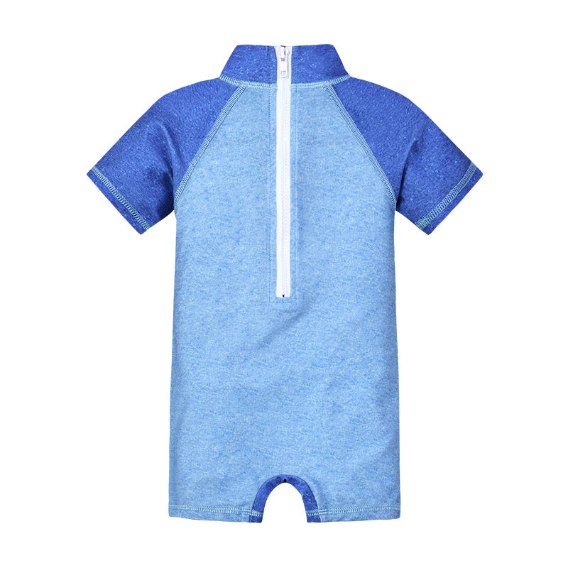 Summer Baby boy Short Sleeved Swimwear Sunscreen High Elasticity Cartoon Printing Cute And Cool Out Doors Swimming Pool  Parti