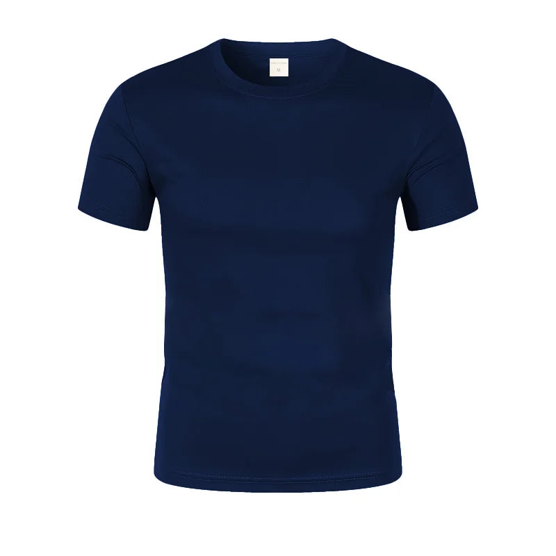 Summer  Solid T-Shirts Mens Basics Oversized O-Neck Tops Casual Soft Short Sleeve Tees Street Comfortable Male Clothes