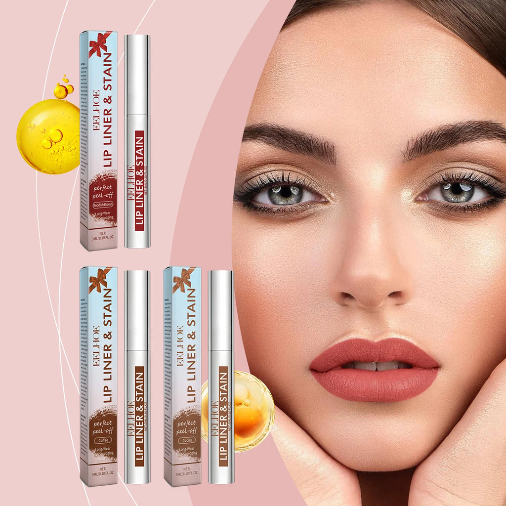 EELHOE Peel off Lip Liner Tattoo 3 Colors Matte Waterproof Non-stick Tear-Off Lip Stain Long Lasting Lip Liner Make up Cosmetics