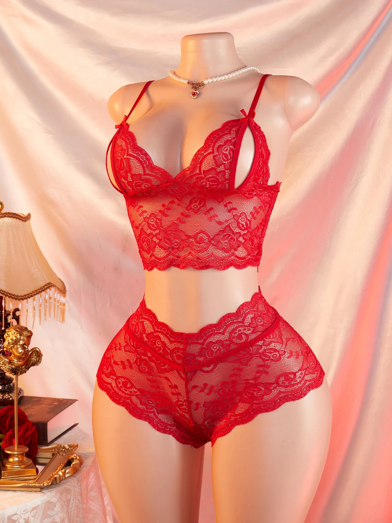 Women's open Bra Briefs Set Sexy Beauty blue Tops Lace Push-up Bras and Panty Sets Wire Free Lingerie Solid Intimates Underwear