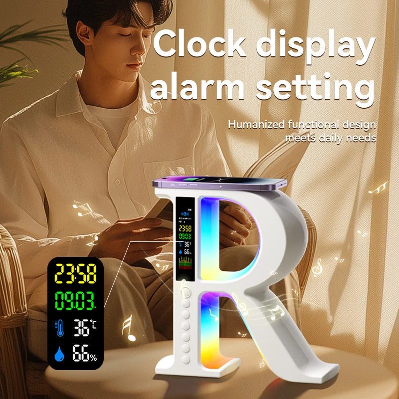 Bluetooth Speakers Wireless Charger with Portable Small Mini Speaker Color Atmosphere Lamp Multifunctional Rgb Night Light