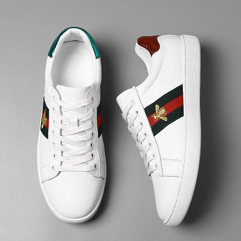 Original Walking Shoes for Men Trendy Flat Comfortable Outdoor Fashion Leather Luxury Design Trendy Lace-up Sneakers for Man