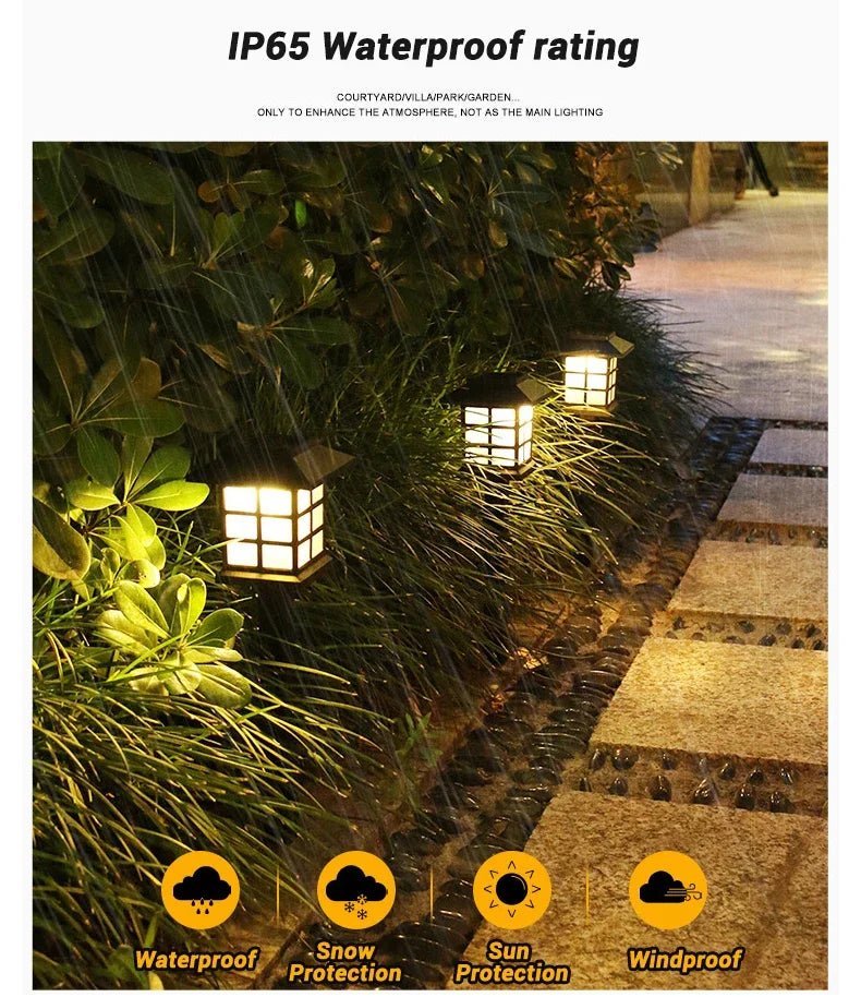 Outdoor Solar Lights Garden Lights Solar Powered Lamp Lantern Waterproof Landscape Lighting Pathway Yard Lawn Garden Decoration