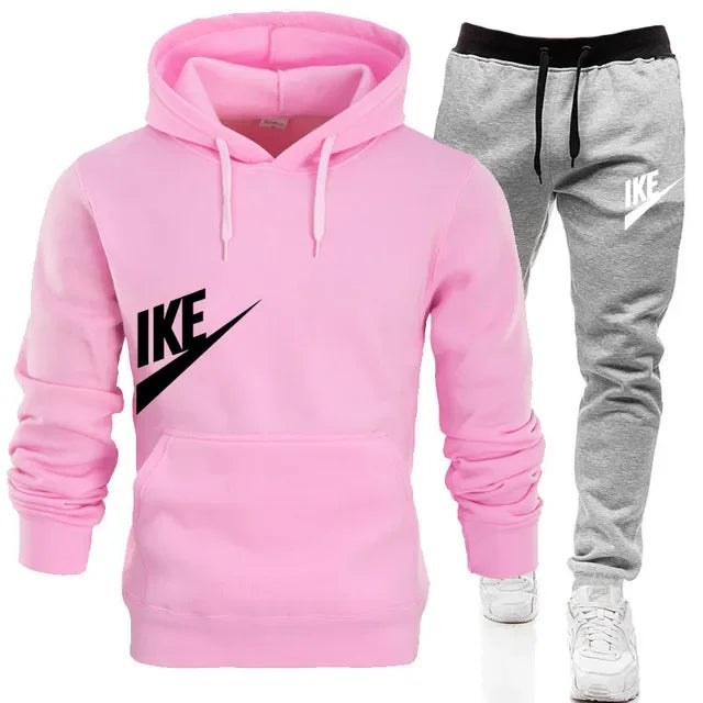 New autumn and winter jogging men's and women's sportswear set, a fashionable street hooded sweatshirt and pants 2-piece set