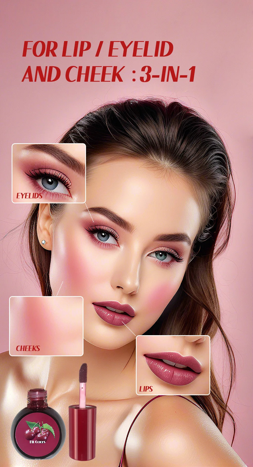 Water Based Blush Lip Stain Matte Liquid Tint For Face Contouring Long Lasting Eyeshadow And Lipgloss Makeup