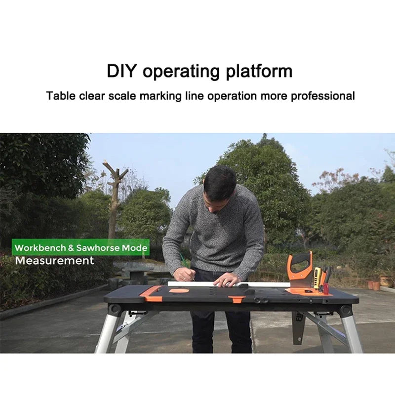 Multifunctional Folding Work Table Portable Trolley Folding Cart With Wheels Workshop Tool Outing Handcart Multifunctional Fold