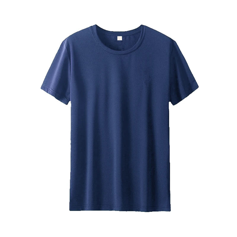 Summer  Solid T-Shirts Mens Basics Oversized O-Neck Tops Casual Soft Short Sleeve Tees Street Comfortable Male Clothes