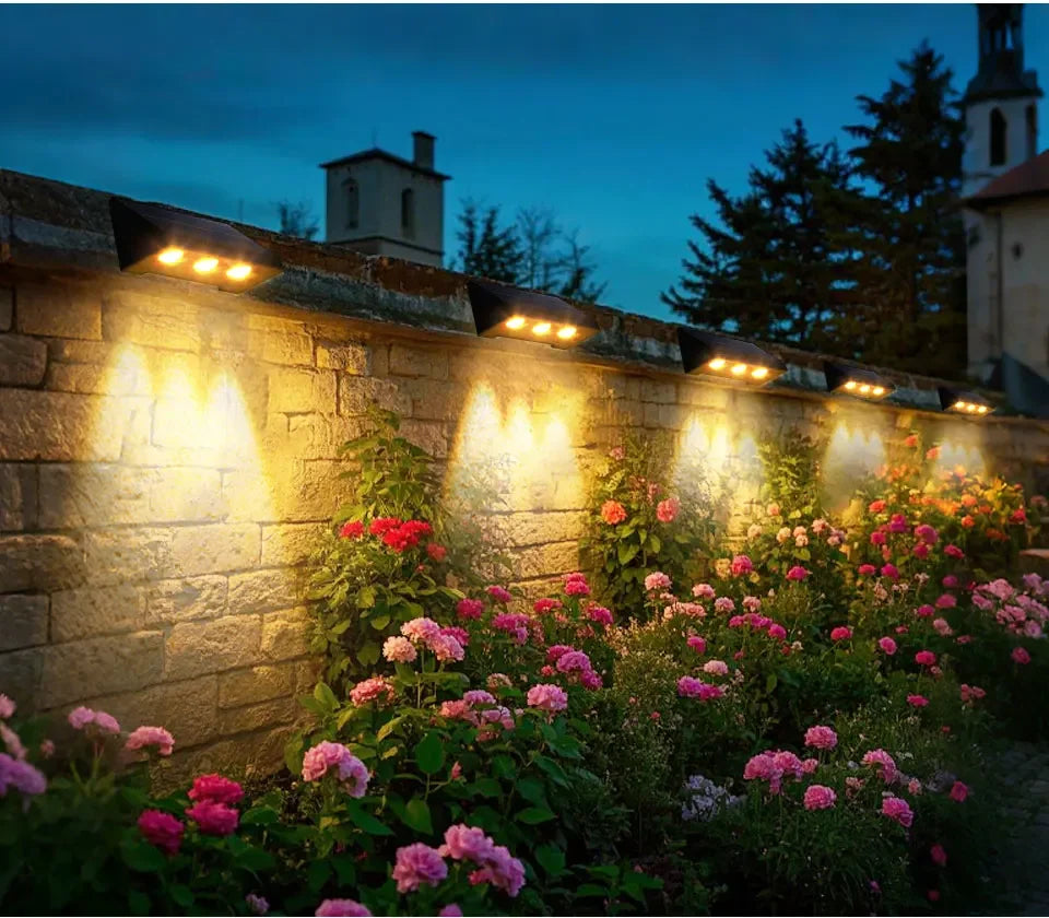 Solar Wall Light Outdoor Garden Lights Solar Powered Waterproof Solar Porch Lights Wireless Wall Mount Lights for Yard Balcony