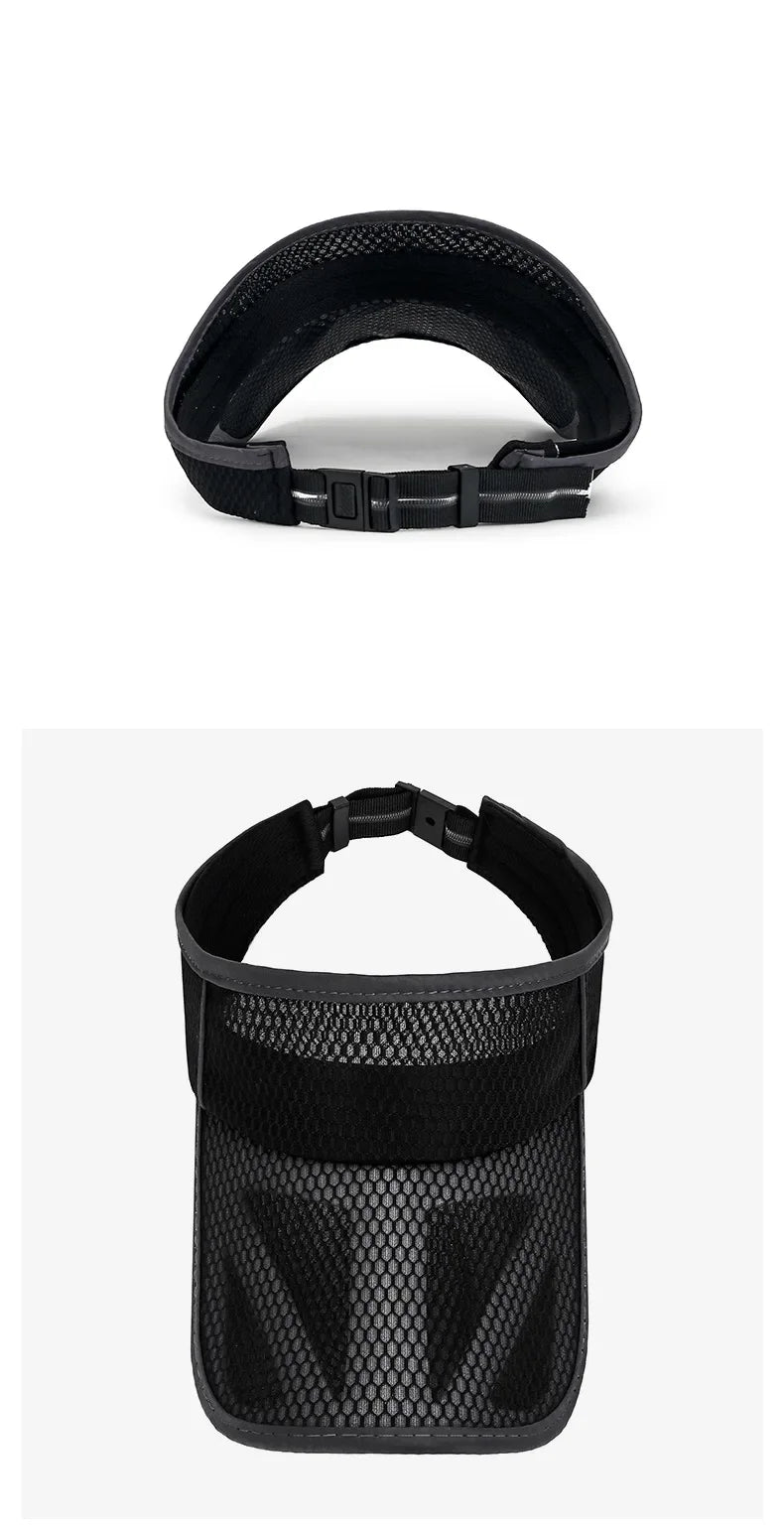 Summer Sports Sun Hats Women Hat Men's Cap New Adjustable Sun Visor Uv Protection Empty Top Tennis Running Sunscreen Mesh Brim