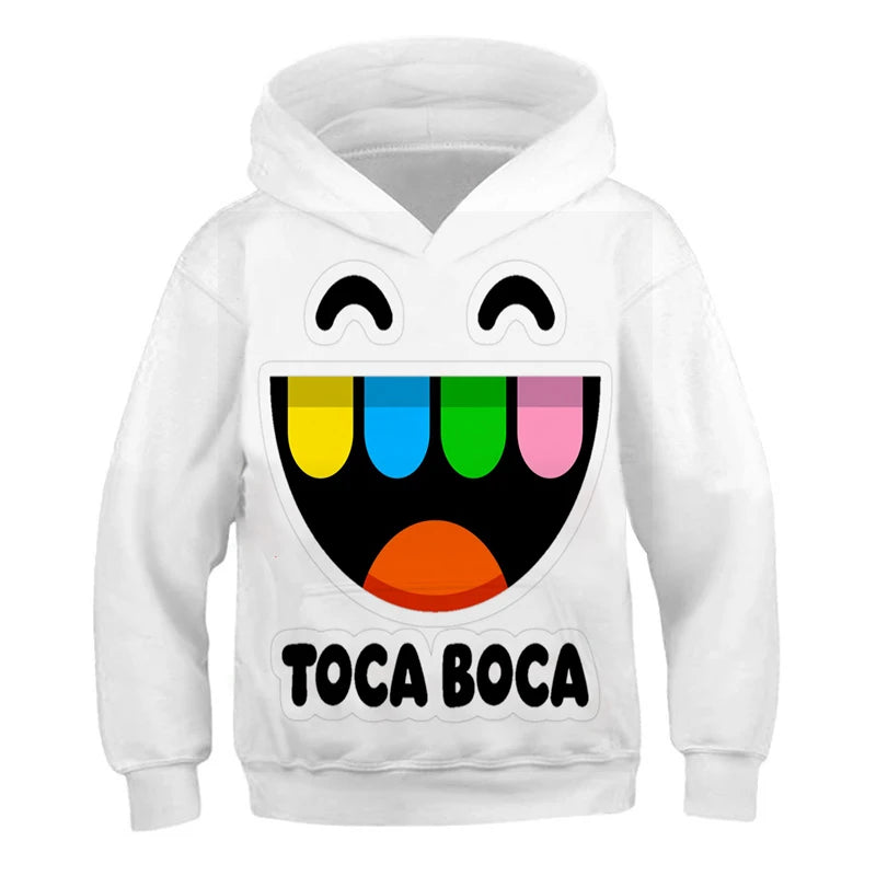 Hoodies 3D Print Game Toca Life World Toca Boca Virtual Toy Creator Sweatshirts Boy Girl Hooded Sweatshirts Kids Oversize Hoodie