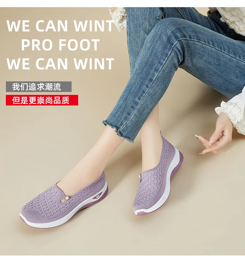 Shoes for women 2026 Spring Autumn hot casual shoes with soft soles lightweight single shoe for women breathable mother shoes