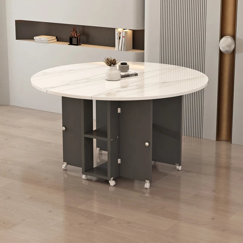 Folding White Dining Table Multifunction Family Waterproof Space Saving Dining Table Design Simple Mesas De Jantar Furnitures