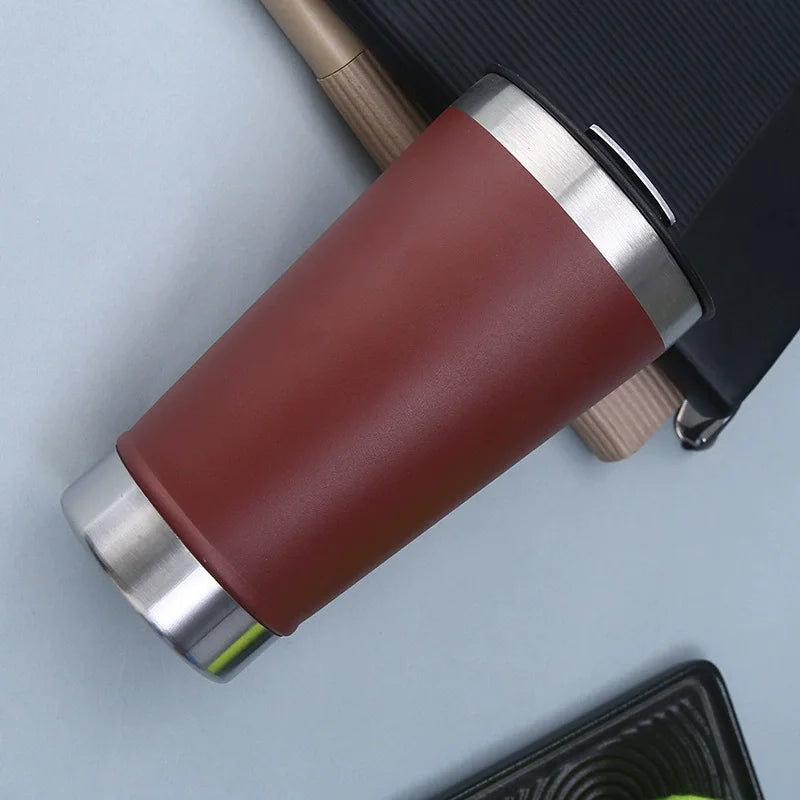 20Pcs/Lot 20OZ Thermal Cup Cold Beer Cups With Opener Lid Stainless Steel Thermos Coffee Mugs For Tea Thermal Tumblers Drinkware