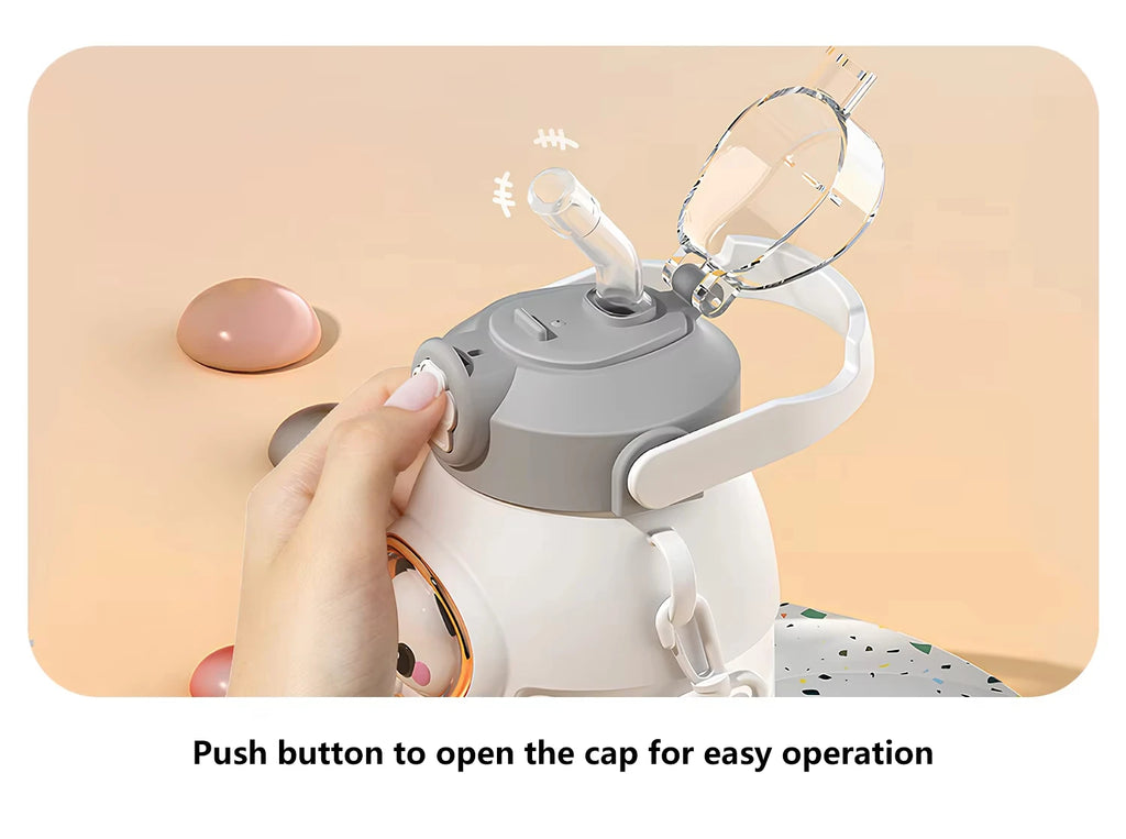 Cute Kawaii Thermal Mug 650ML 316 Stainless Steel Thermos for Tea Kid Children Drinks Stainless Steel Water Bottle