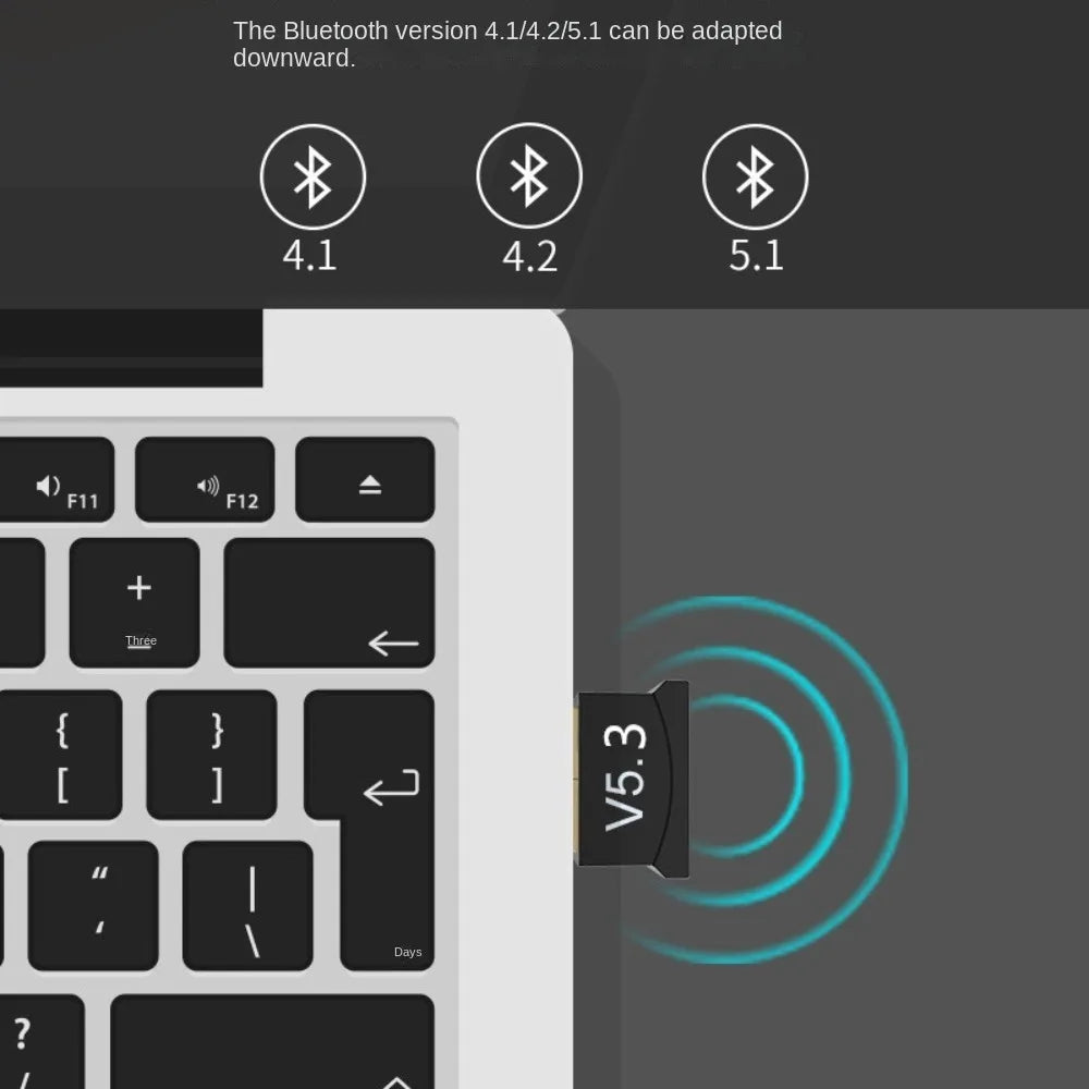 Bluetooth Transmitter USB Wireless Adapter Bluetooth 5.3 Audio Receiver USB Bluetooth 5.3 Adapter USB Dongle Drive Free