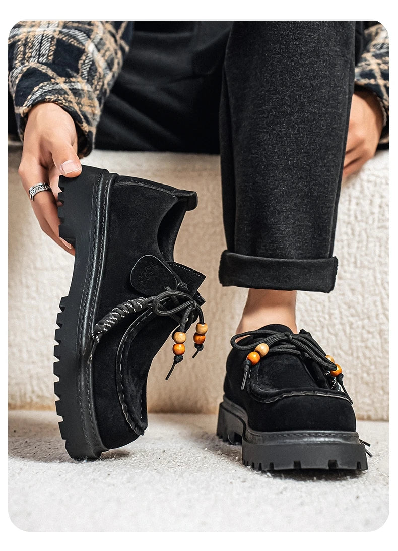 Men's Wide Toe Barefoot Shoes Classic Retro Casual Shoes Lightweight Outdoor Sports Walking Shoes Brown Thick Soled Work Shoes