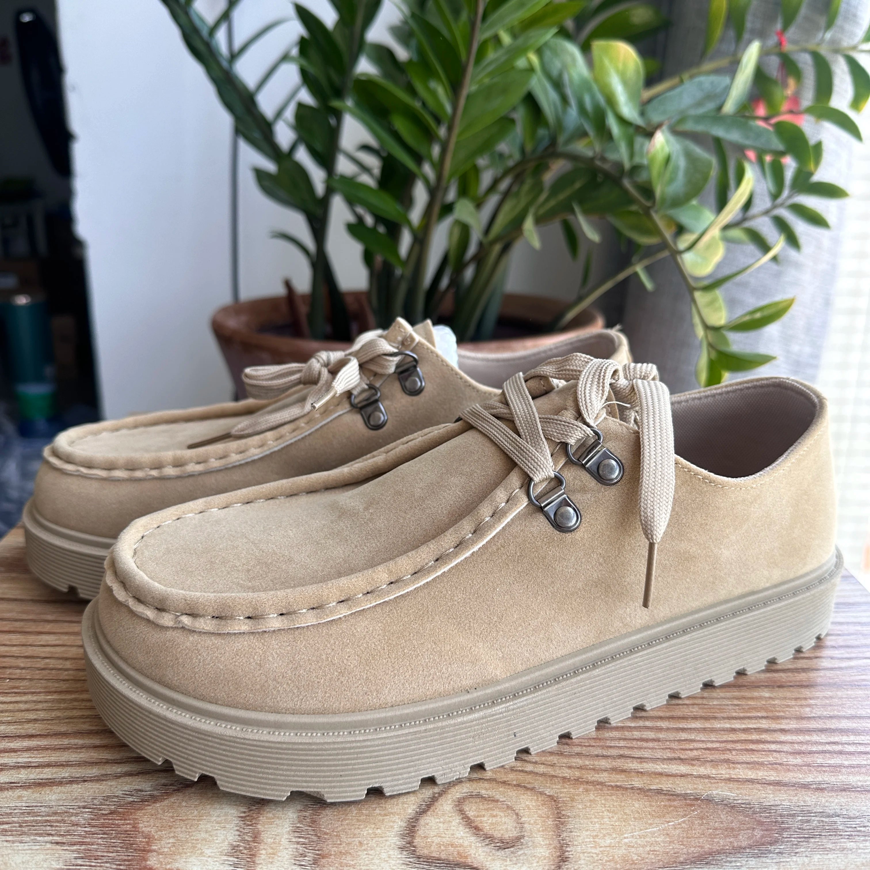 STRONGSHEN Men Casual Shoes Suede Leather Board Shoes Men Retro Thick Soled Suede Shoes Man Zapatos Para Hombre Calzado Hombre