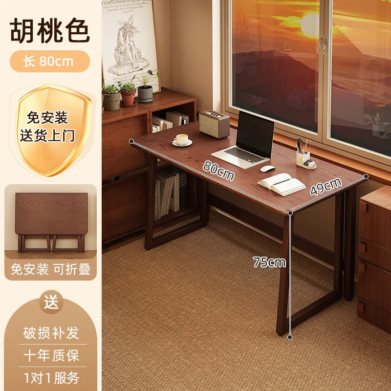 Small apartment folding desk integrated against the wall rectangular table rental room folding computer desk