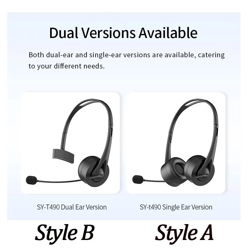 Bluetooth 5.3 Truck Driver Headset Wireless With Noise-cancelling Microphone Wireless Headphones For Mobile And PC Stereo