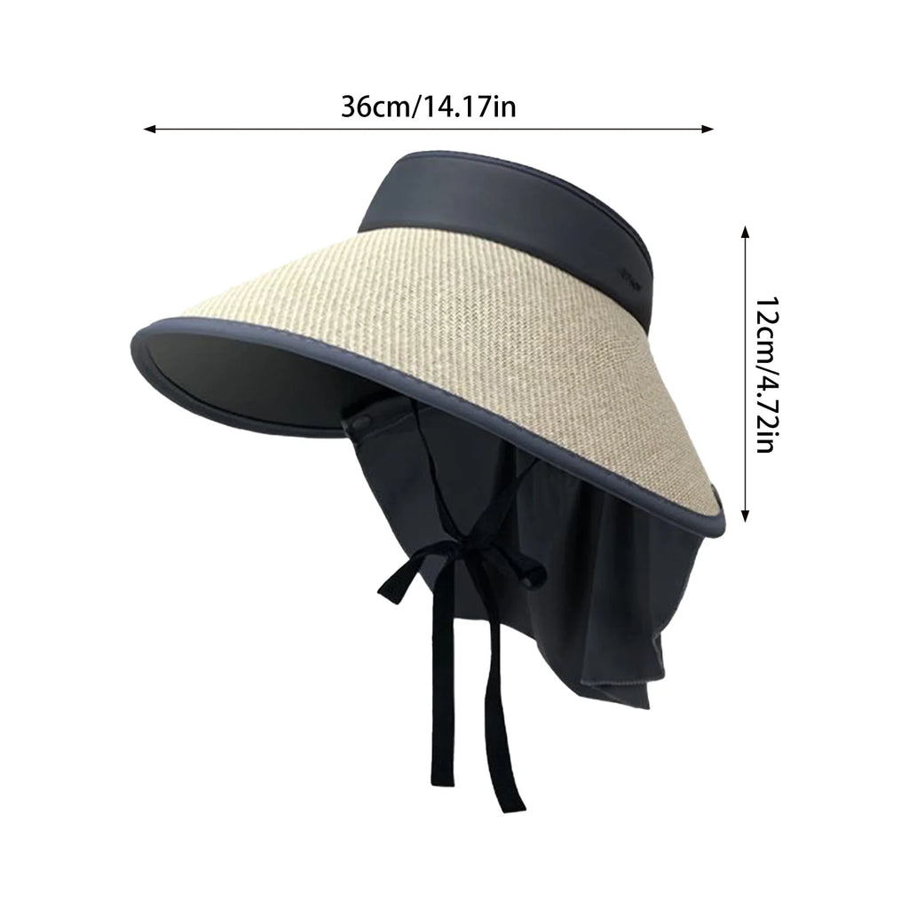 Summer Outdoor Sun Hat For Women Fashionable Casual Wide Brimmed Hat Portable Fisherman Hat With Removable Sunscreen Hats