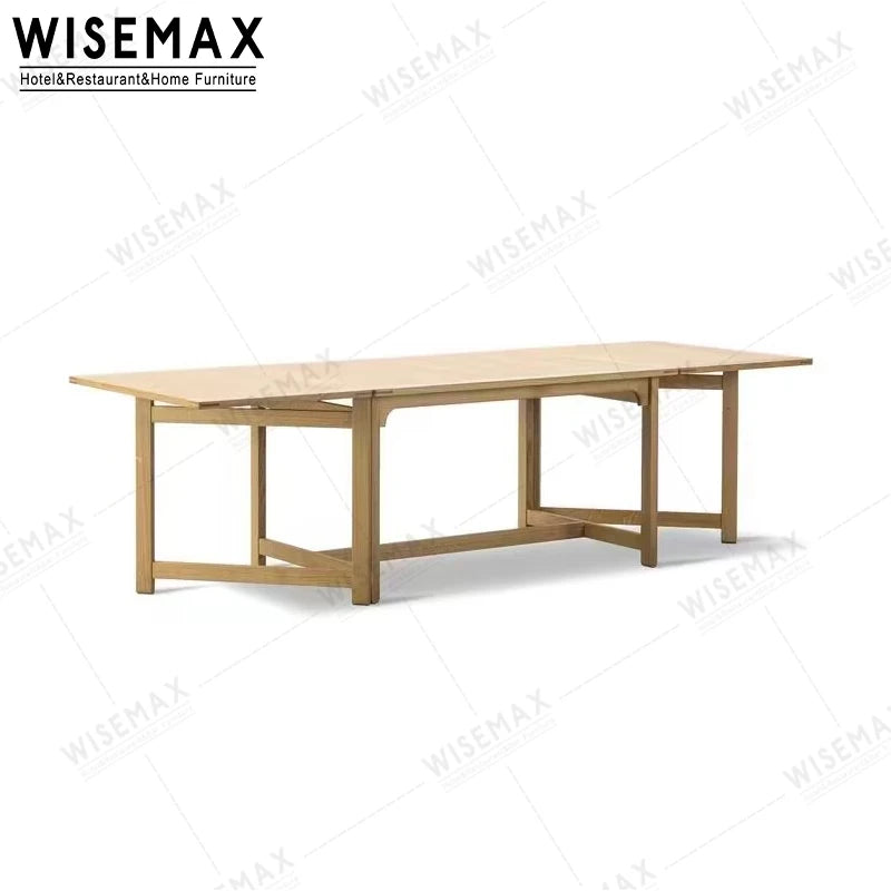 FURNITURE Modern Multi-functional Foldable Oak Wood Table Rectangle Wooden Folding Dining Table for Home Apartment
