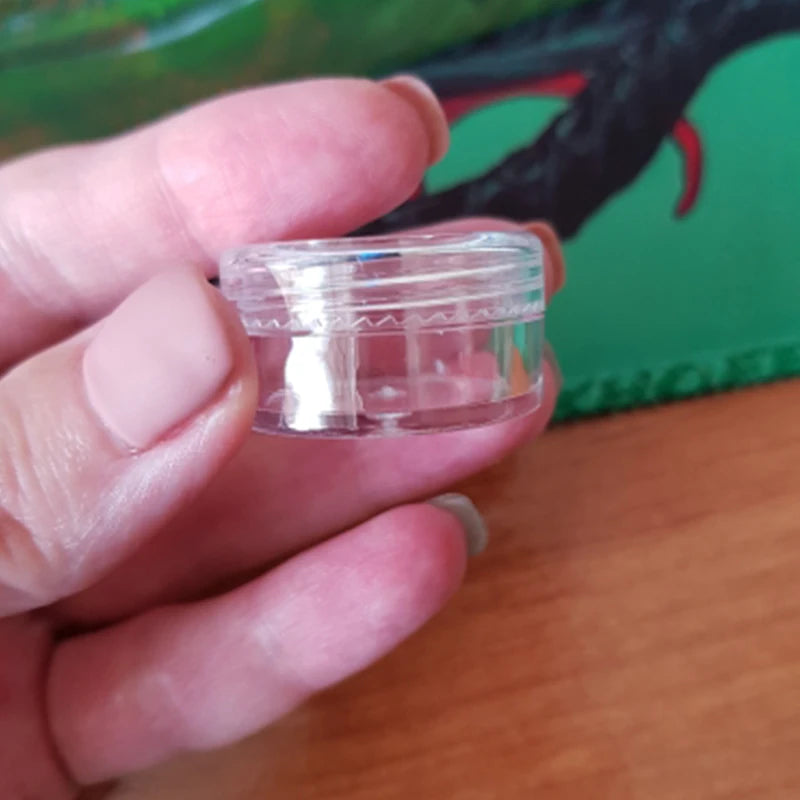 50pcs 5g Sample Clear Cream Jar Mini Cosmetic Bottles Containers Transparent Pot For Nail Arts Small Clear Can Tin For Balm