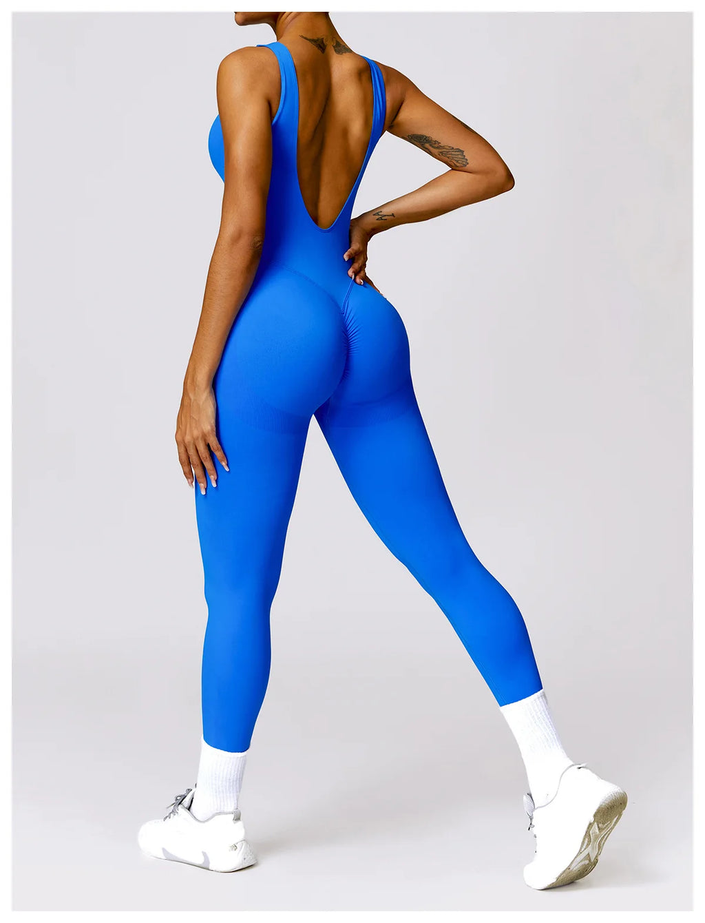 Backless Scrunch Sport Jumpsuits Raises Butt Women Sexy Monkeys One Piece Yoga Clothes Seamless Gym Fitness Dance Overalls Black