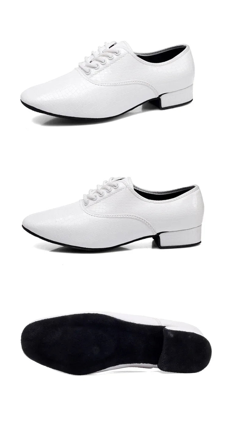 Male Big Size White Dance Shoes Men Soft Leather Latin Shoes Man Jazz Waltz Ballroom Dancing Yoga Train Sneakers Stage Footwear