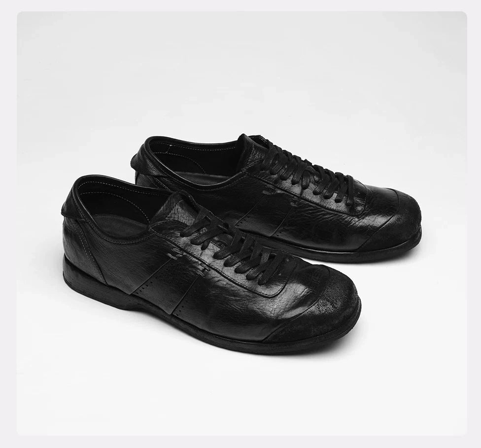 New high-end black training shoes men's casual shoes minimalist handmade horsehide suede boxing shoes trendy
