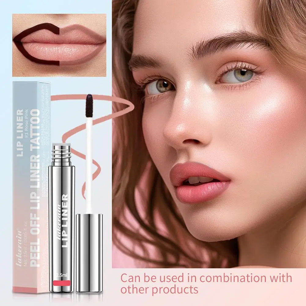 Waterproof Lip Liner Peel Off Tattoo Lipgloss Waterproof Long Lasting Matte Lip Tint Brown Contour Tear-off Lips Stain Cosmetic