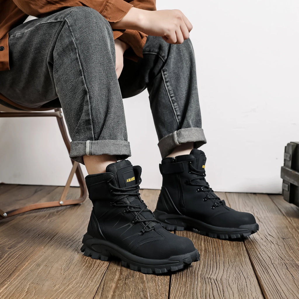 Steel Toe Safety Shoes Men's High Quality Industrial Work Boots Man Work Protection for the Feet Work Wear Free Shipping