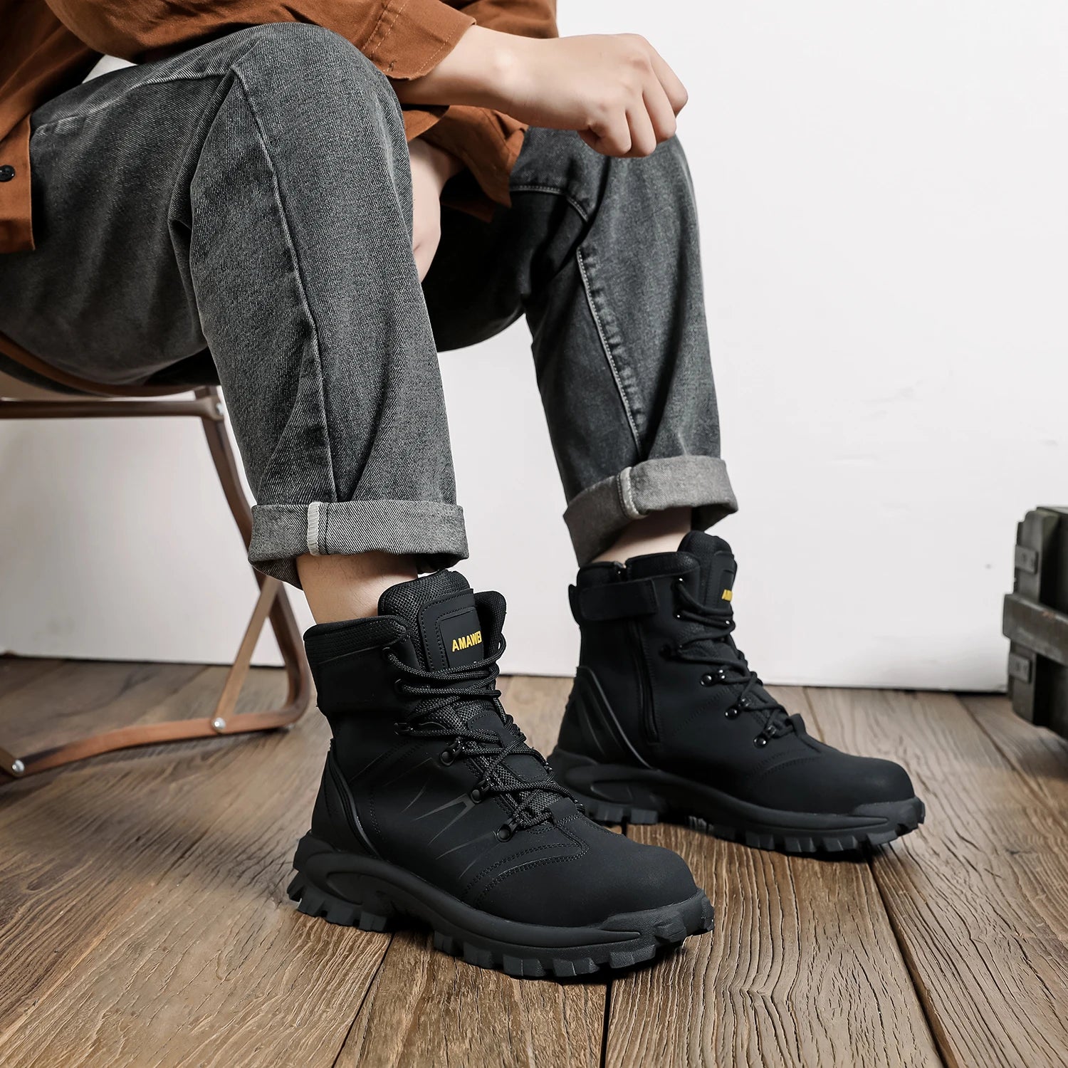 Steel Toe Safety Shoes Men's High Quality Industrial Work Boots Man Work Protection for the Feet Work Wear Free Shipping