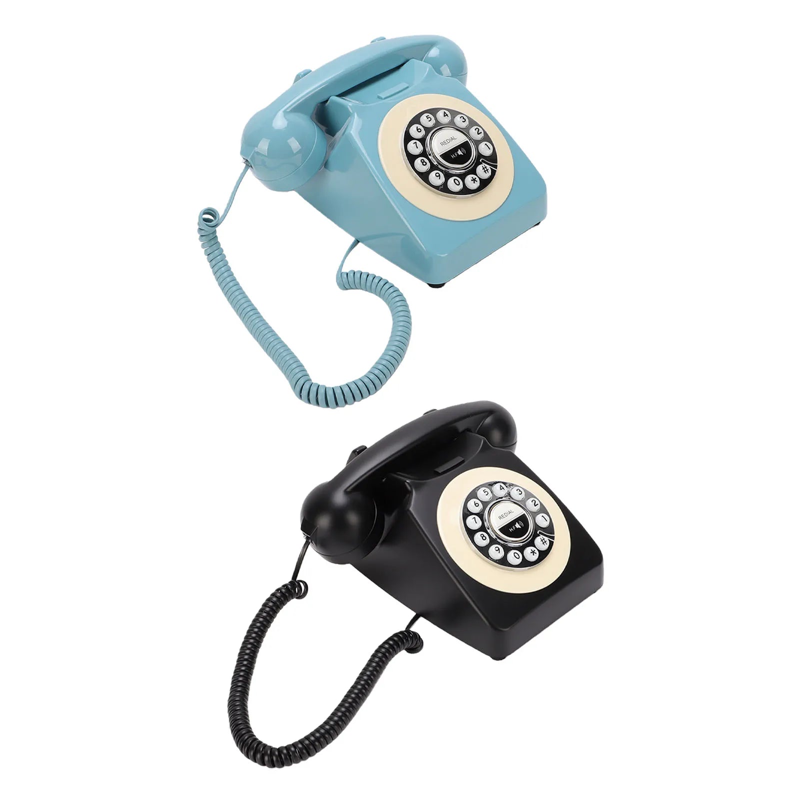 Bluetooth Retro Telephone with Handset Wireless Landline Phone for Home Support Hands Free Call and Music Playback USB Charging