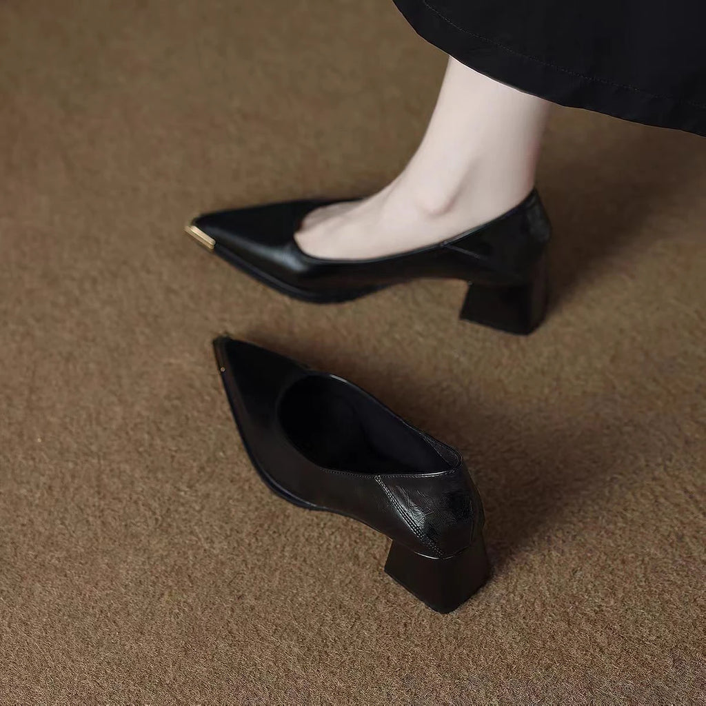 Simple yet elegant sharp-toe stylish lady's single shoe. 2026 new model. Fashionable and versatile high-heeled shoes.