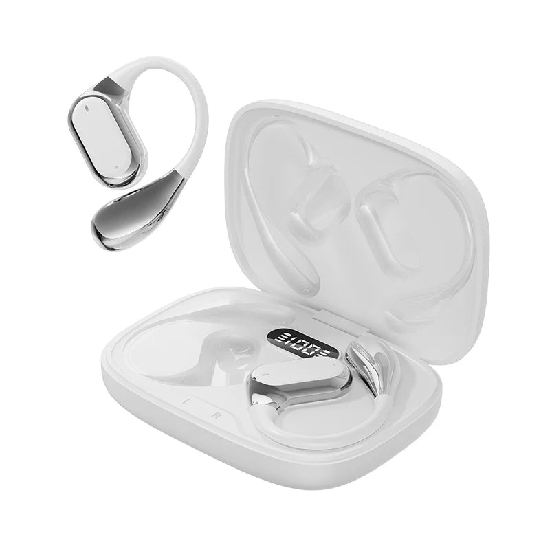 Bluetooth 5.4 headphones, over-ear ear hooks, noise-reducing sports headphones, 360° rotatable wireless headphones, with microph