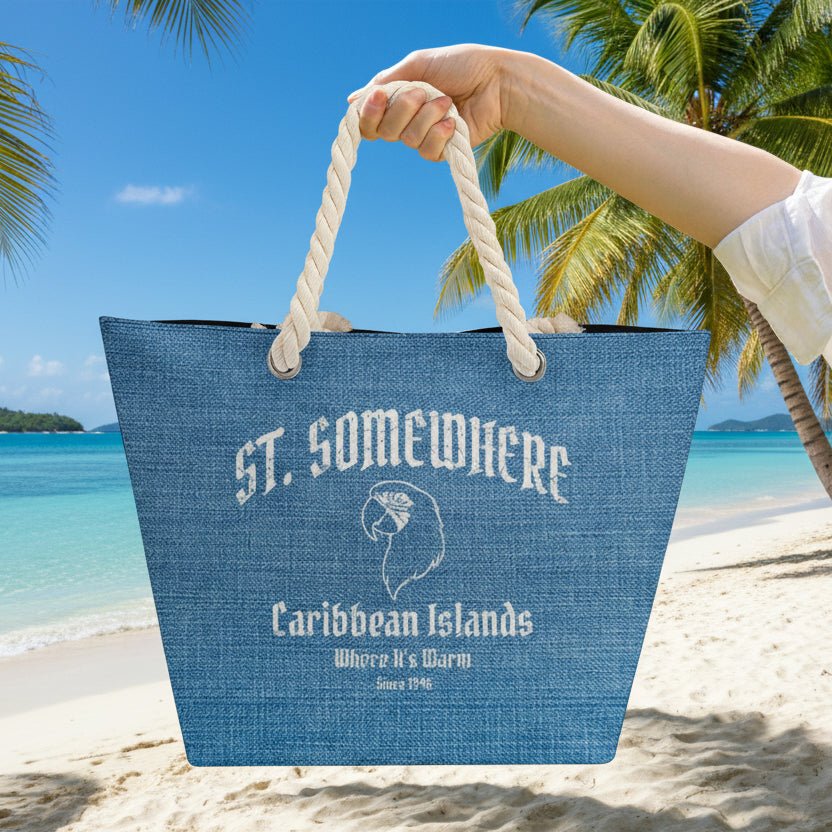 St Somewhere Hemp Rope Tote Bag