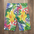 Men's Tropical Print Board Shorts Hawaiian Style Design
