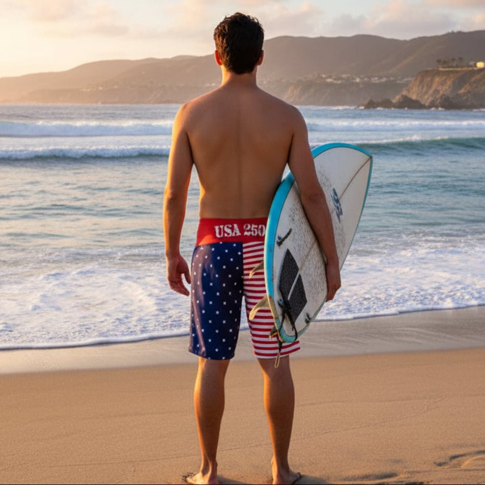 starfish N stripes | Patriotic Men's Board Shorts