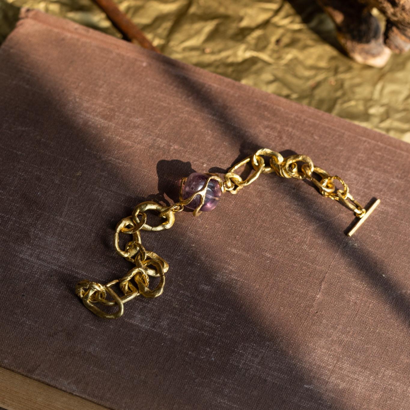 Améthyste Dorée Bracelet Set