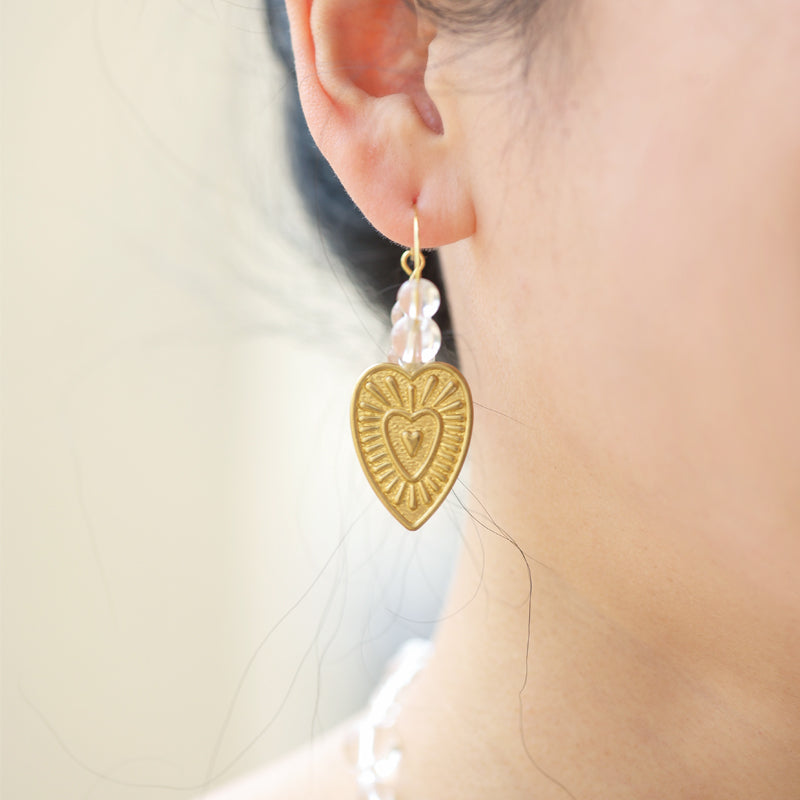 Luminous Heart Hoop Earrings