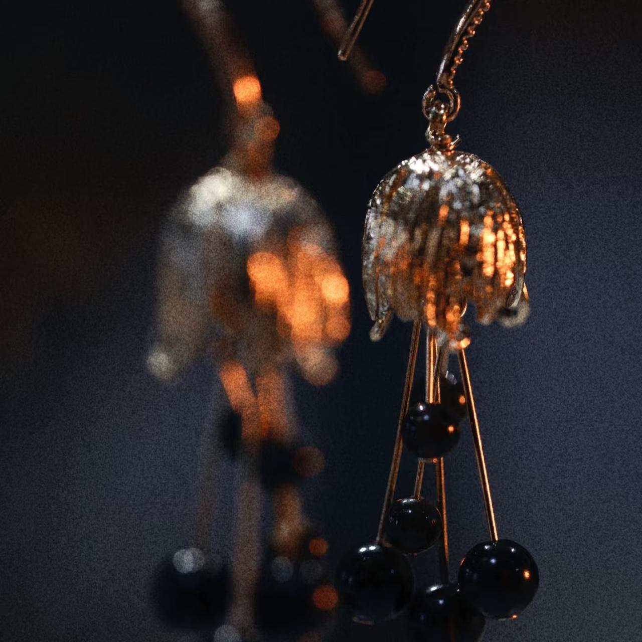 Nocturne Bloom Onyx Earrings