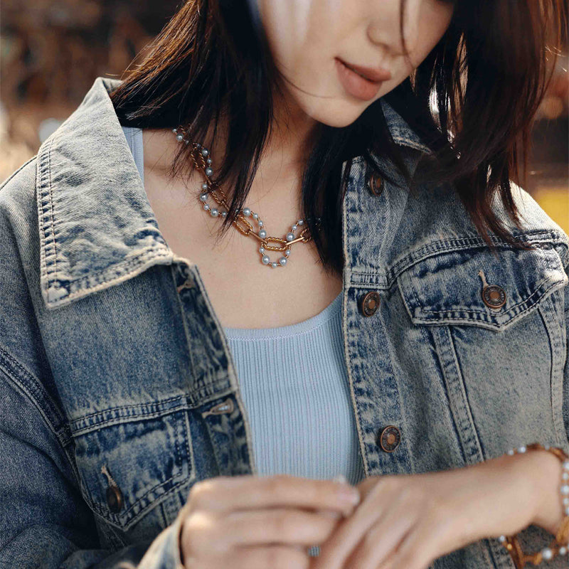 Perle Tressée Pearl Chain Necklace